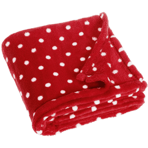 Playshoes Fleece-Decke 75x100cm Punkte rot