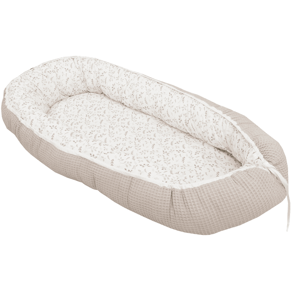 ULLENBOOM Babynest & Cocoon Waffel Motiv Floral Sand