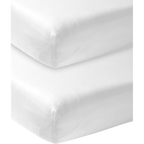 Meyco Jersey-spændelagen 2-pak 60 x 120 cm hvid