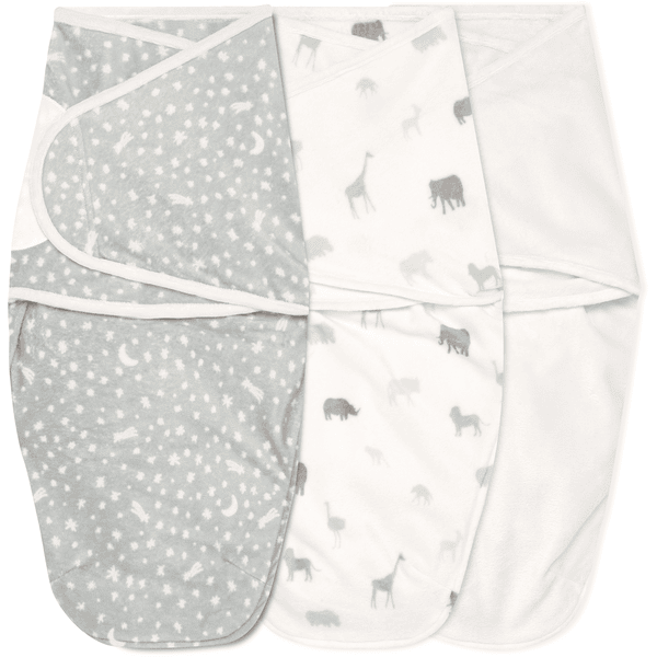 aden + anais™ essential s easy swaddle™ pucksack 1.5 TOG 3-pack wild prairie Velboa 0-3 maanden