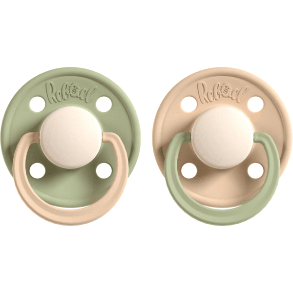 Rebael Fopspeen 2-pack 0-6 M Bewolkt Pearl y Leeuw / Dusty Pearl y Dolfijn