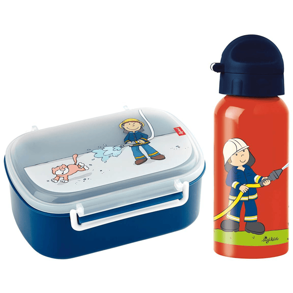 Sigikid Brotdose + Trinkflasche 2er Set blau-rot