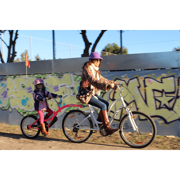 WeeRide Remolque de bicicleta para niños Tandem Copilot Pink 