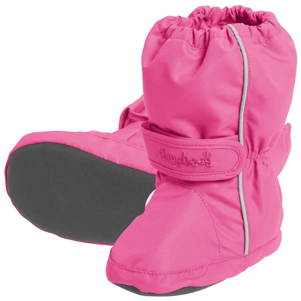 Playshoes Chaussons de pluie enfant scratch thermoactifs, rose