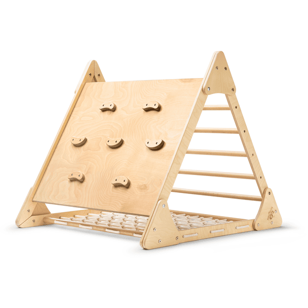 KateHaa Triangle d'escalade en bois aux couleurs de l'arc-en-ciel, Structure / Cadre d'escalade d'intérieur pour enfants, Jouets Montessori
