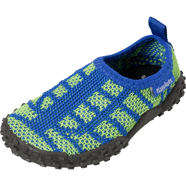 Playshoes Strick-Aqua-Schuh blau/grün