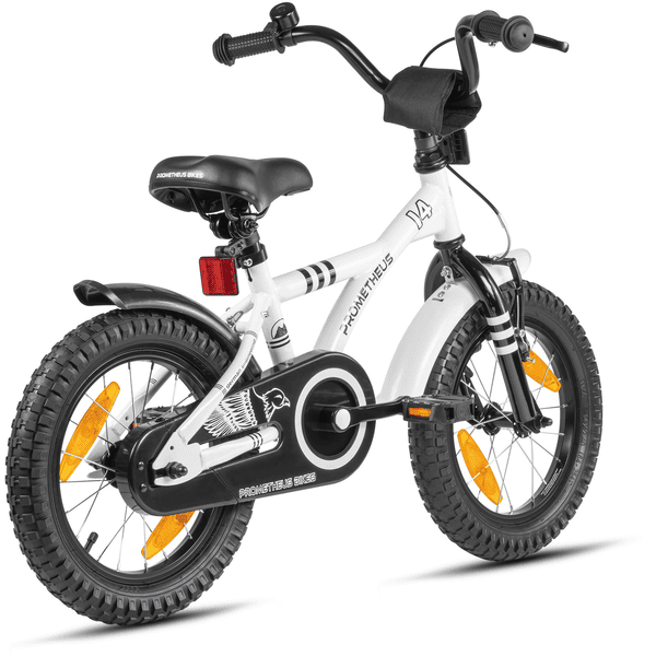 Reorganisere Biprodukt opnåelige PROMETHEUS BICYCLES ® Børnecykel 14 ""i hvid & sort fra 3 år med  træningshjul" - pinkorblue.dk