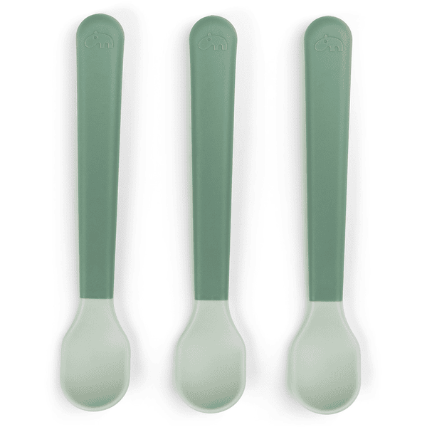 Done by Deer™ cuchara de bebé Foodie Easy grip pack de 3 verde