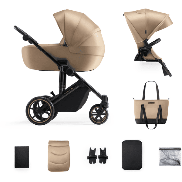 Kinderkraft Prime 2 Sandrose Beige Poussette 3 en 1 avec siège