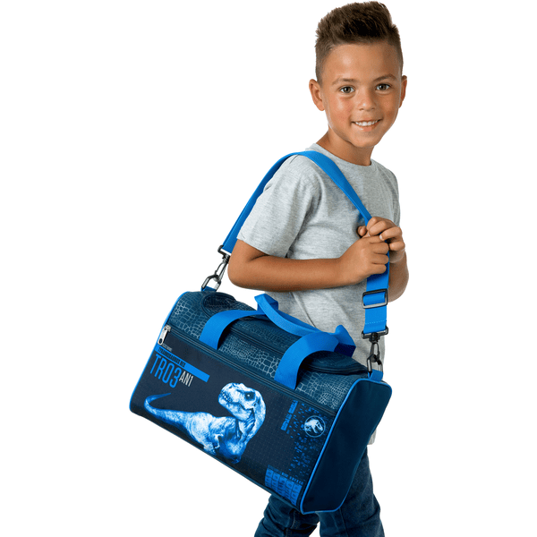 PERLETTI Borsone Palestra Bambino con Stampa Dinosauri - Borsa da Viaggio  Sport Piscina Tempo Libero Bambini con Tracolla - Borsa Sportiva Bimbo  Dettagli Riflettenti Blu - 28x41,5x21 cm (Dinosauro) : : Moda