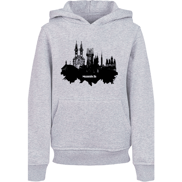 F4NT4STIC Hoodie Cities Collection - heather skyline Munich grey