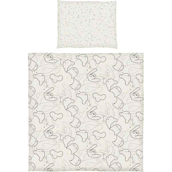 Dr. Sonne Parure de lit enfant réversible Les 4 taupe 80x80 cm