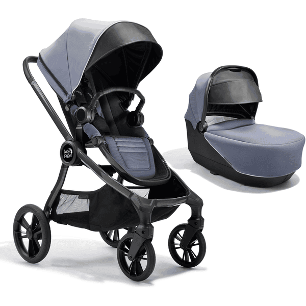 baby jogger City Sights klapvogn inkl. liggedel Special Edition Commuter stel Charcoal inkl. vejrbeskyttelse pinkorblue