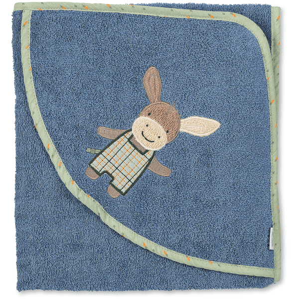 Sterntaler Ręcznik kąpielowy z kapturem Emmilius, niebieski 100 x 100 cm