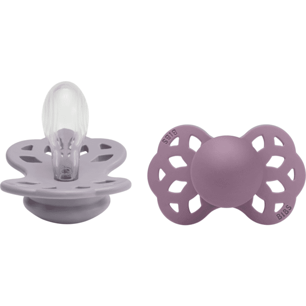 BIBS® Soother Infinity symmetrisk napp 6-18 månader Fossilgrå &amp; Mauve 2 st.