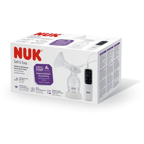 NUK Extractor de leche eléctrico Soft & Easy con batería recargable y  tetinas blandas incl. biberón Perfect Match de 150 ml 