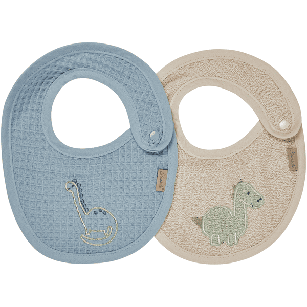 Sterntaler Slabbetje 2-pack Dino Rexi blauw