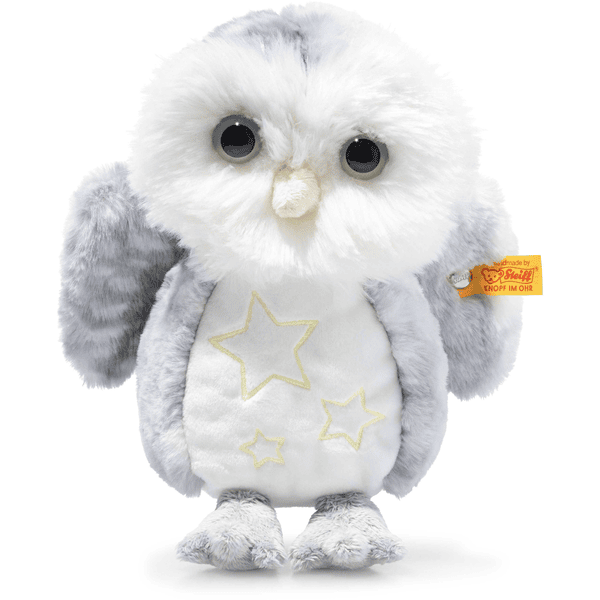Steiff Sova Wittie šedá/bílá, 19 cm
