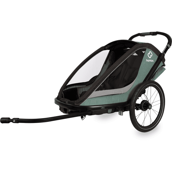 hamax Kinderfahrradanhänger Cocoon Zweisitzer green/black