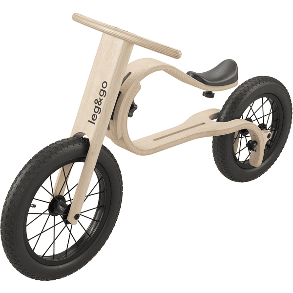 Bicicleta sin pedales para niños de madera natural rosa