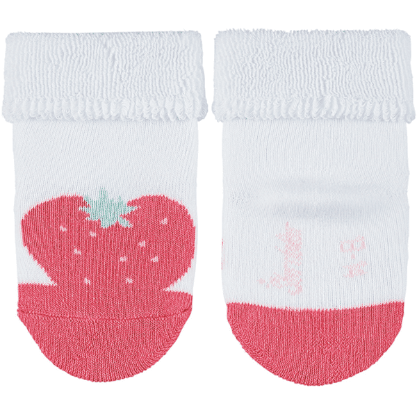 Sterntaler Lot de 3 chaussettes bébé fraise blanche