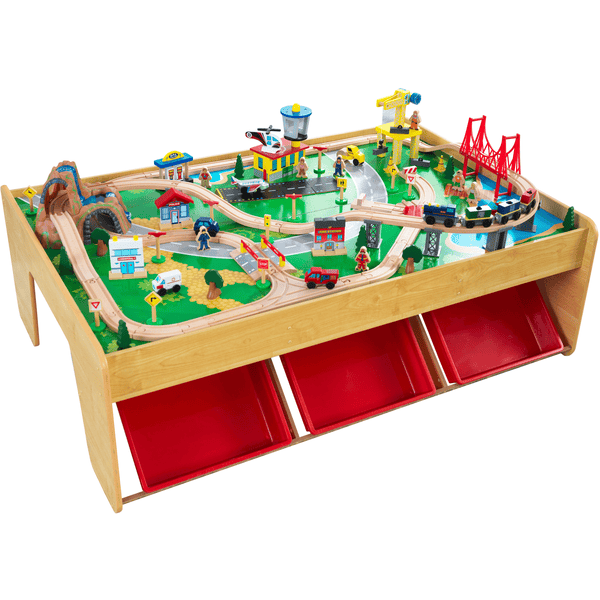 Kidkraft® Wasserfall Eisenbahnset und Spielplatte mit Berg