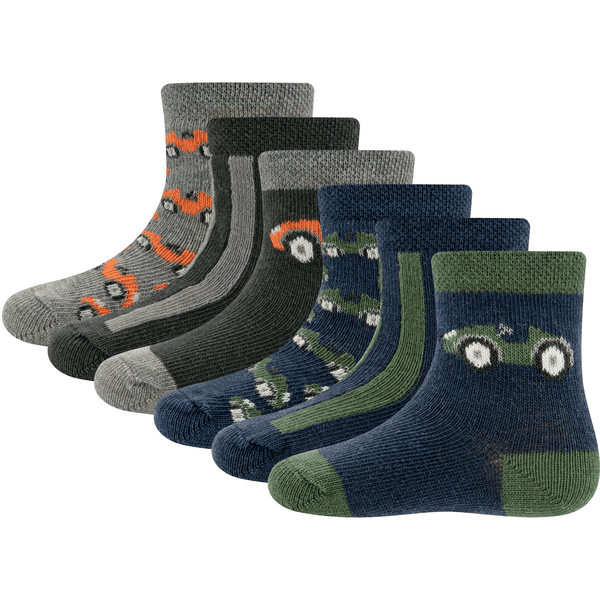 Ewers Socken 6er Pack Rennauto grau-blau