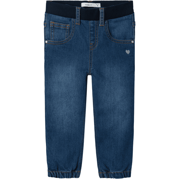 name it Okrągłe jeansy Nmfbella Dark Blue Denim