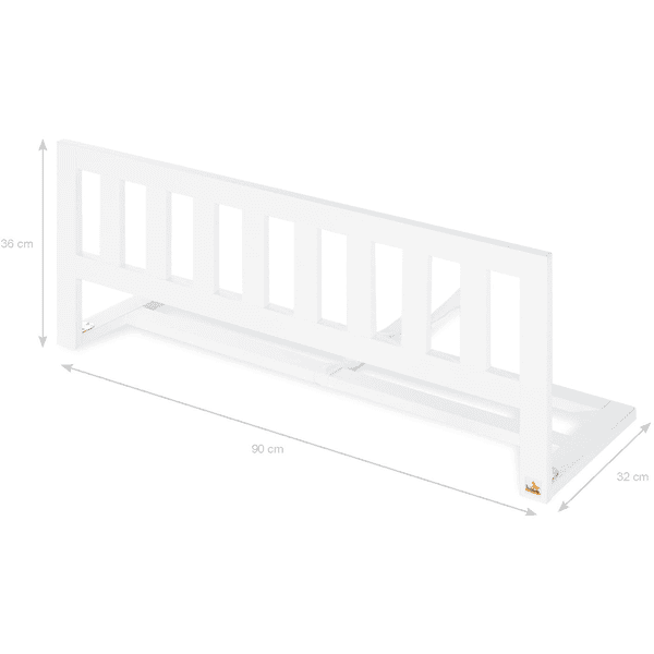 Pinolino Barrière de lit enfant Classic bois blanc mat 90 cm