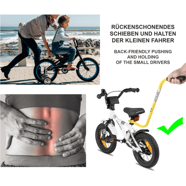 vis Kritiek beest PROMETHEUS BICYCLES® Duwstang 3 delig voor Kinderfiets en loopfiets |  pinkorblue.nl