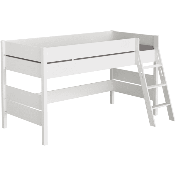 PAIDI Spielbett TIAGO 90x200 Kreideweiß, schräge Leiter