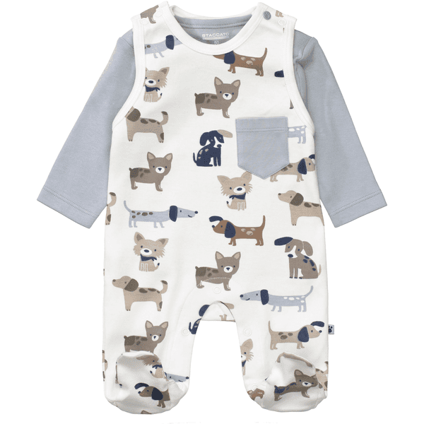  STACCATO  romper+shirt off white hund mønstret 