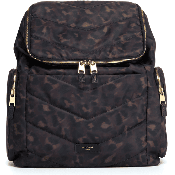 storksak Wickelrucksack Alyssa Leopard black