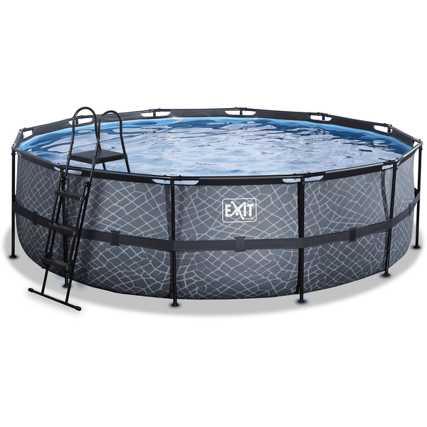 Rámový bazén EXIT ø488x122cm (12V filtrační čerpadlo) - šedý