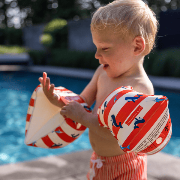 Swim Essentials Brassards de nage enfant baleine rouge et blanc 0-2 ans