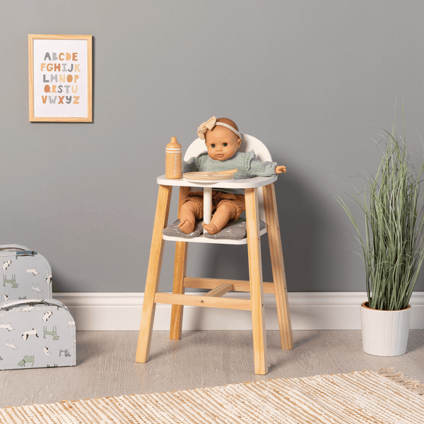 Chaise haute en bois pour poupon / poupée