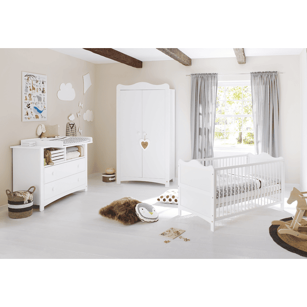 Pinolino Florentina habitación infantil 2 puertas, cómoda extra ancha, cama 60 x 120 cm