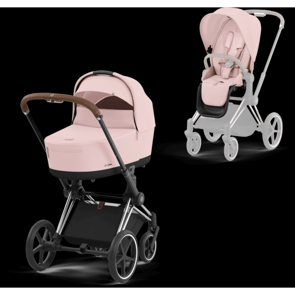 cybex PLATINUM Kombikinderwagen New Priam Chrome Brown Peach Pink