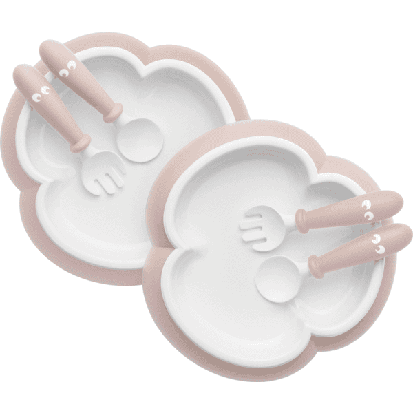 BABYBJÖRN Kinderteller, Kinderlöffel und Gabel 2er-Pack, pastelrosa