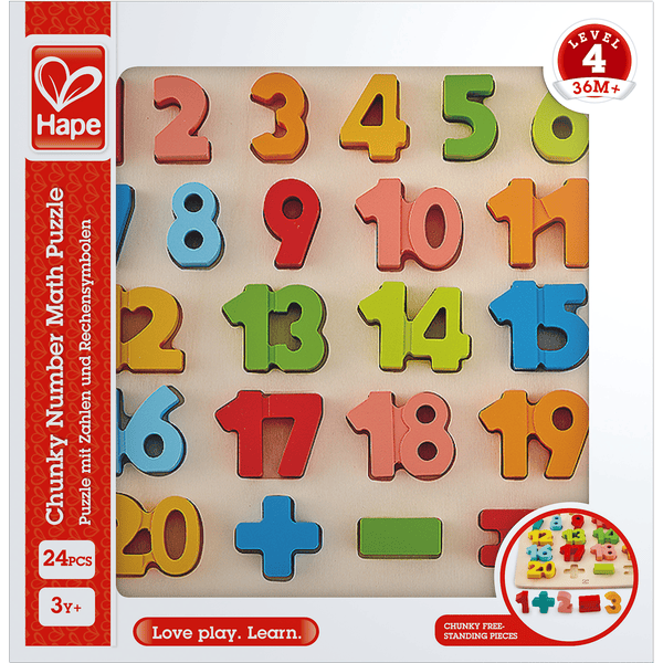 Hape puzzle med tall og aritmetiske symboler