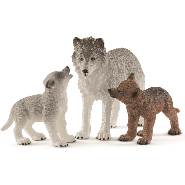 schleich® Wolfsmutter mit Welpen 42472