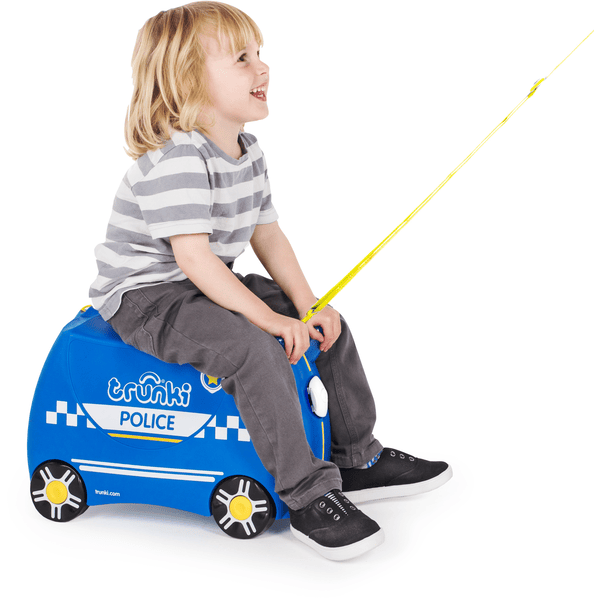 trunki Valise roulettes enfant voiture de police Percy bleu