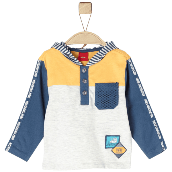 s.Oliver Boys Langarmshirt mit Kapuze ecru melange 