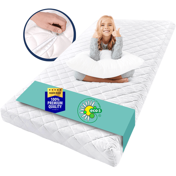 Kids Collective Matelas enfant housse lavable blanc 90x200x10 cm