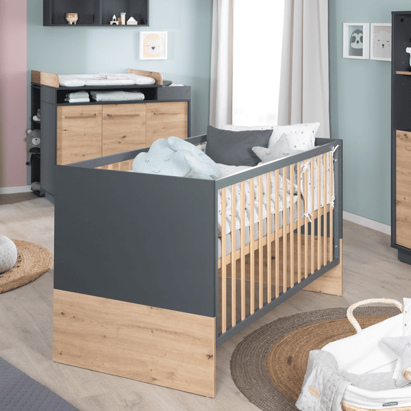 roba Chambre bébé duo lit commode Lenn bois 70x140 cm