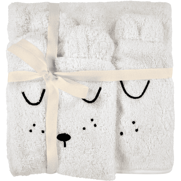 Alvi ® Terry sett badehåndkle med hette og vaskehvit hvit