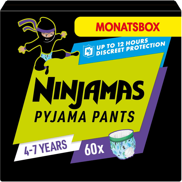NINJAMAS Pyjama Pants Měsíční box pro chlapce, 4-7 let, 60 kusů