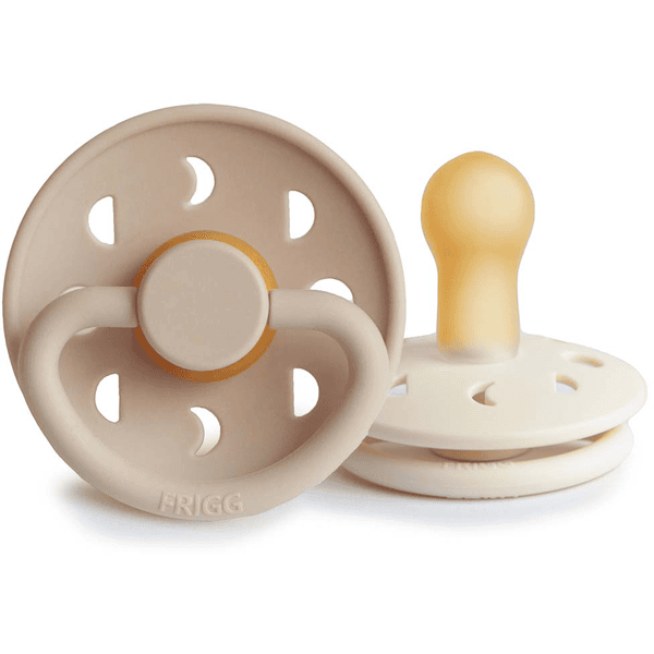 FRIGG Chupete Fase Lunar Látex Cream /Croissant 6-18 meses, 2 piezas