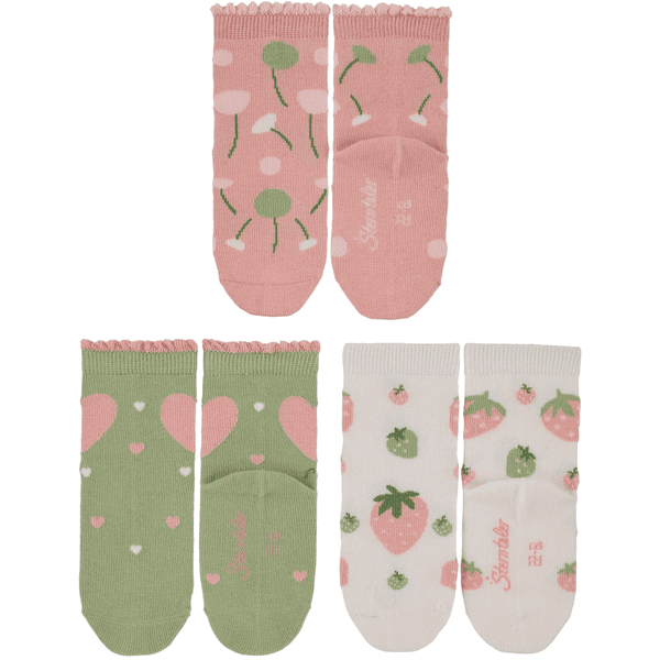 Sterntaler Baby Socks 3-Pack Flowers Pale Pink