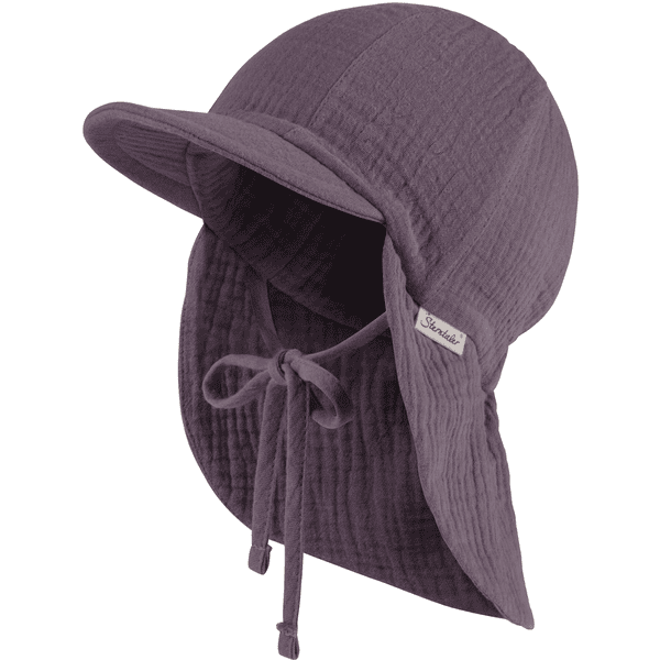 Sterntaler Casquette avec protection de nuque mousseline pastel violet